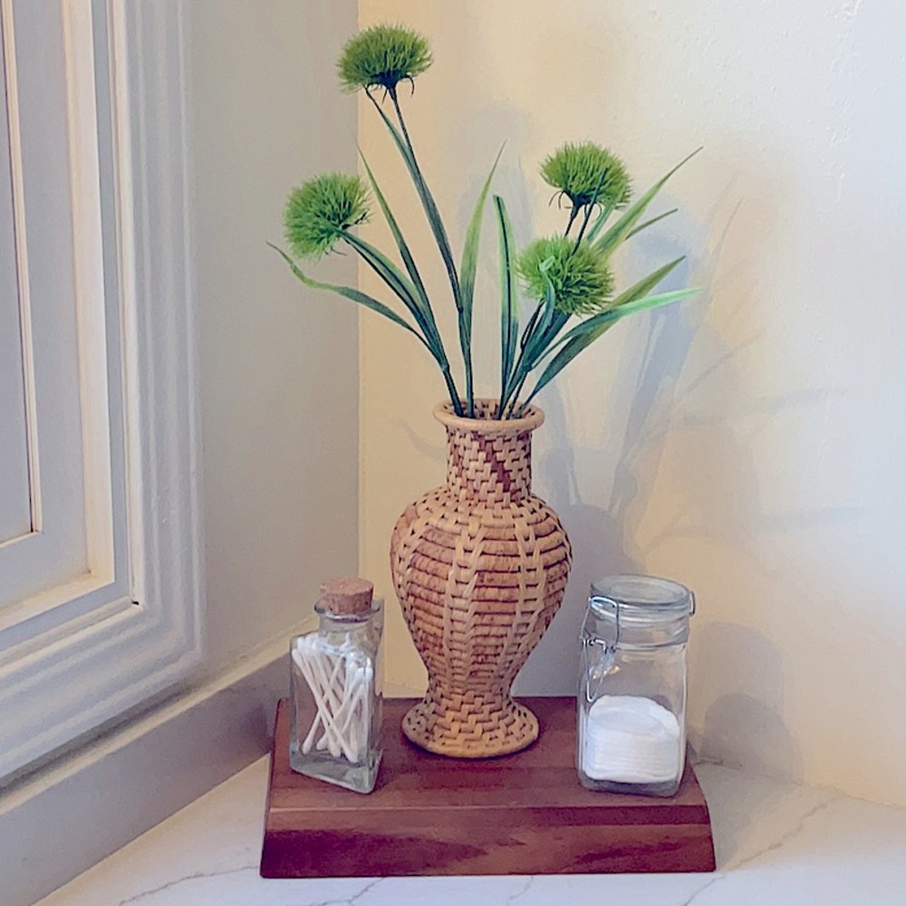 Boho woven grass vase